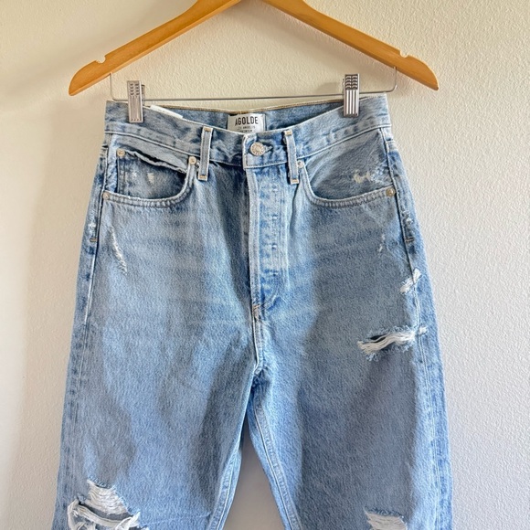 Agolde 90s Jeans Distressed Mid-Rise Button Fly Jeans size 25 - Picture 8 of 11